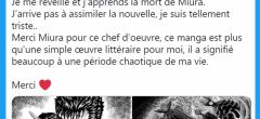 Berserk : les internautes du monde entier rendent un dernier hommage à Kentaro Miura (25 tweets)