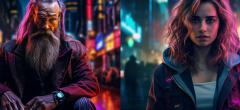 Harry Potter : Hermione, Rogue imaginés dans un monde Cyberpunk