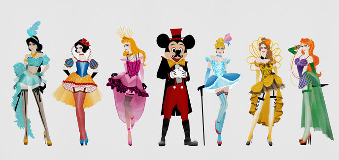 Les Princesses Disney en version Moulin Rouge