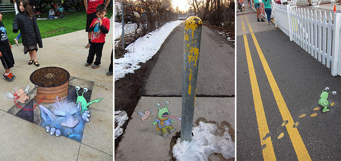 Le meilleur du street-art à la craie de David Zinn