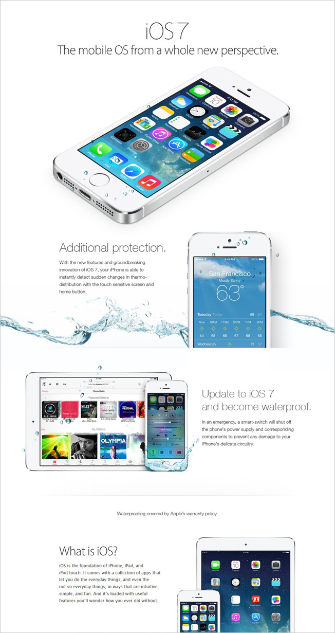 iOS 7 iPhone waterproof