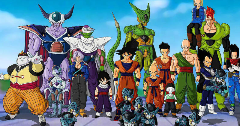 Bardak Ssj1,San Goku Ssj3,Vegeta,San Goten,Trunks Et San G…