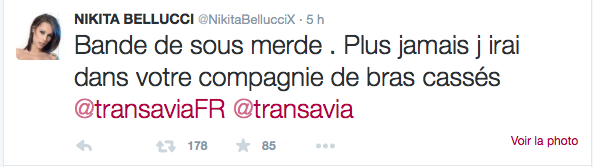 tweet transavia nikita bellucci 3