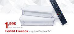 La Freebox Crystal avec l'option TV à 1,99 euro par mois