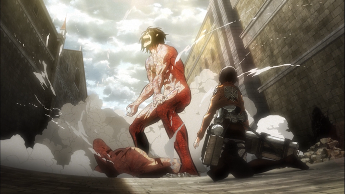 Mikasa sauvée par Eren
