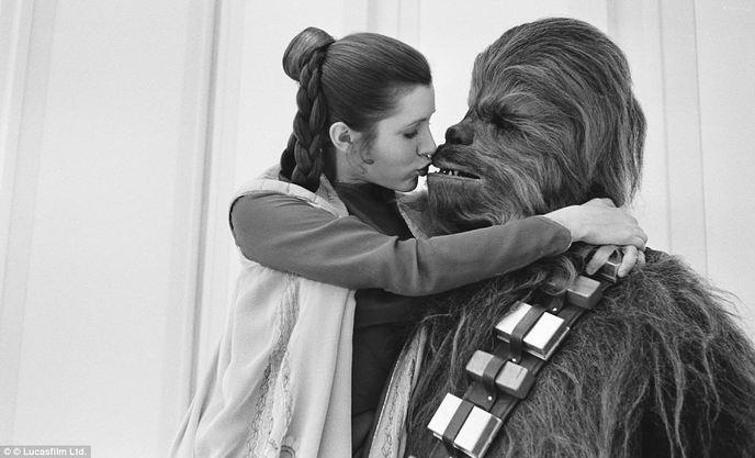 Photo tournage Carrie Fisher