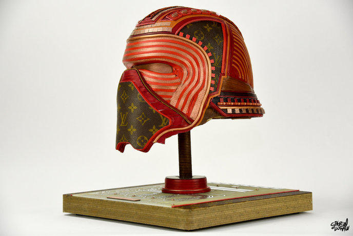 L'artiste Gabriel Dishaw recycle les sacs Vuitton en masques célèbres