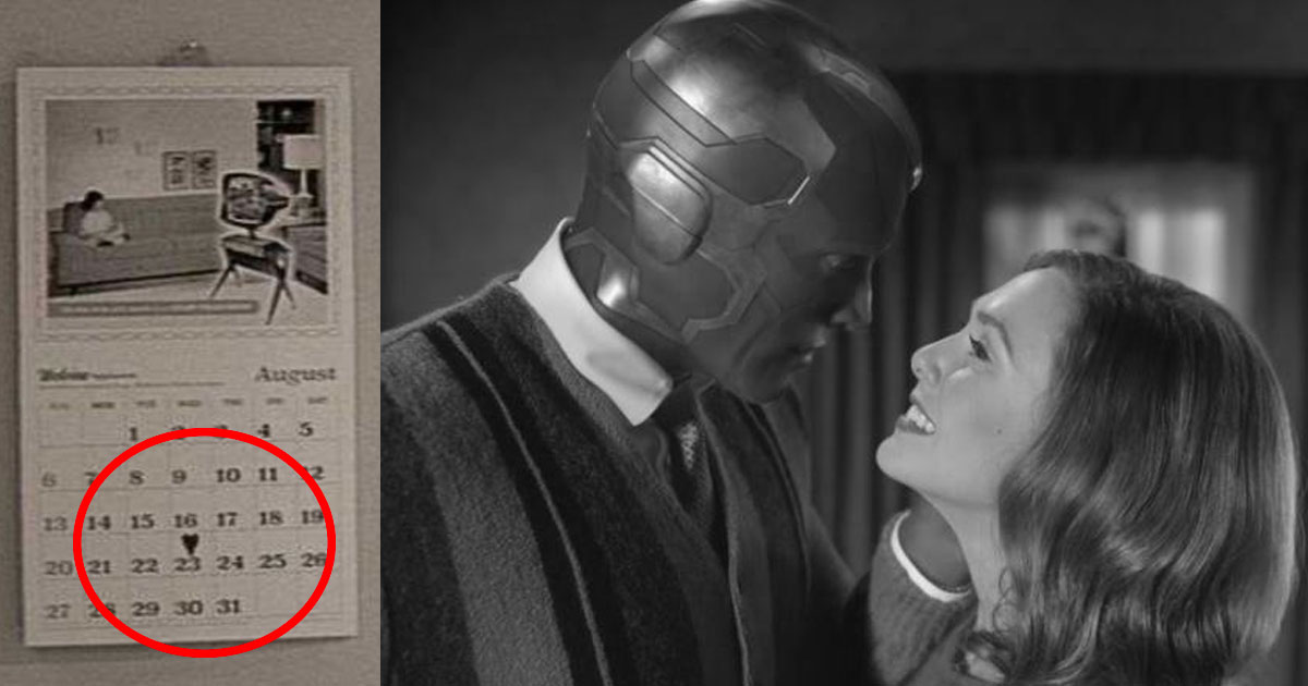 This reference is hidden behind the Wanda and Vision calendar The Courier