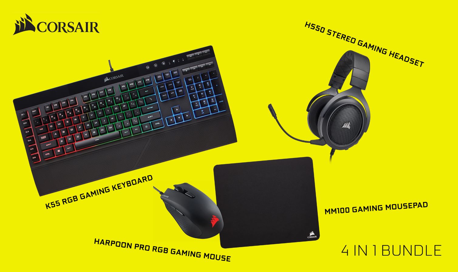 Un super pack gaming Corsair avec un casque, un clavier, une souris et un  tapis à moins de 100 euros