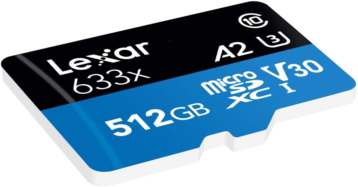 Lexar Carte Micro SD 512 Go, Carte Mémoire microSDXC + Adaptateur