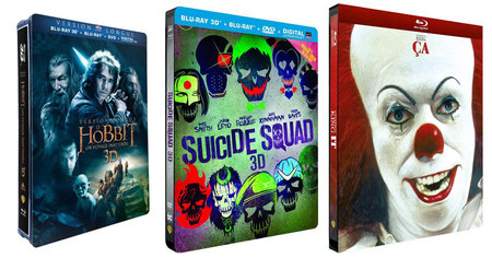 1 Steelbook acheté = 1 offert : Ça, Le Hobbit, Suicide Squad, et bien d'autres