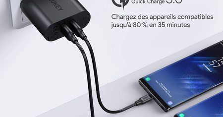 Réduction sur un chargeur rapide Quick Charge 3.0 de 39 W pour votre smartphone