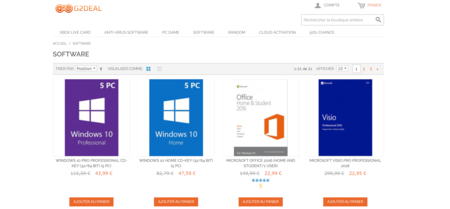 Windows 10 Pro à 9,67€, Office 2016 Pro à 24,91€ et Office 2019 à 43,19€ sur G2deal !