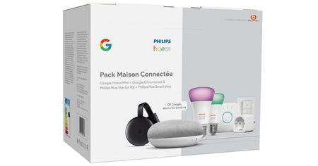 Chute de prix pour le pack Google Home avec un Chromecast et un kit Philips HUE