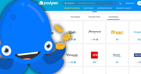 Poulpeo : jusqu'à 55 % de cashback sur de nombreux produits issus des plus grandes marques