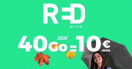 40 Go d'Internet pour 10€/mois, c'est possible chez RED de SFR