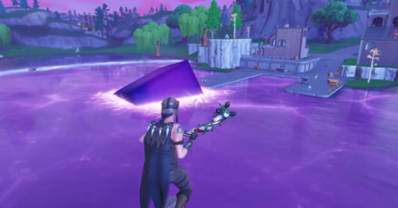 Fortnite : le cube a fondu dans Loot Lake, transformant les lieux en un trampoline violet géant