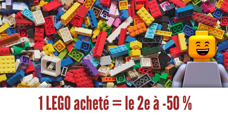 1 LEGO acheté = le 2e à -50 % : offre alléchante sur une large sélection de produits