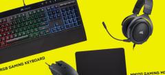 À peine 100 euros le pack gaming Corsair Essential (casque HS50 ,clavier K55, souris Harpoon Pro, tapis MM100)