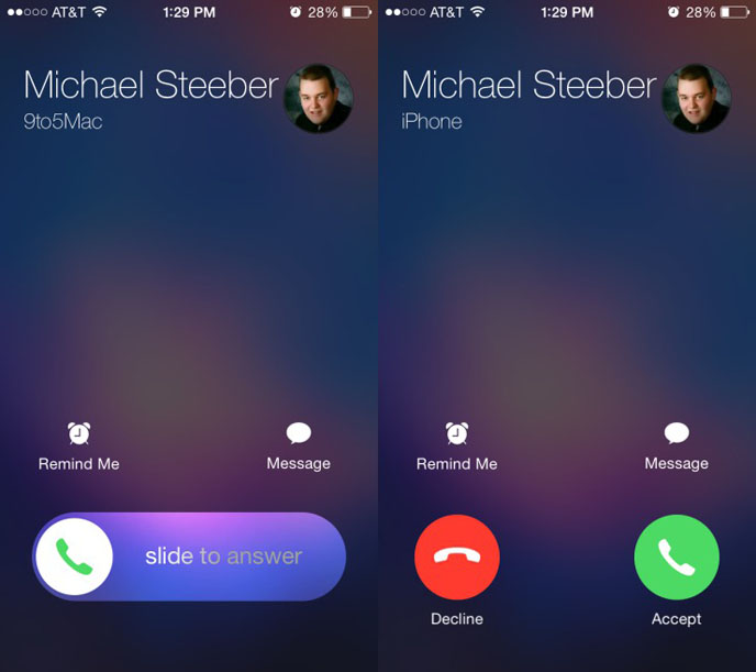 phone call iOS 7.0 7.1