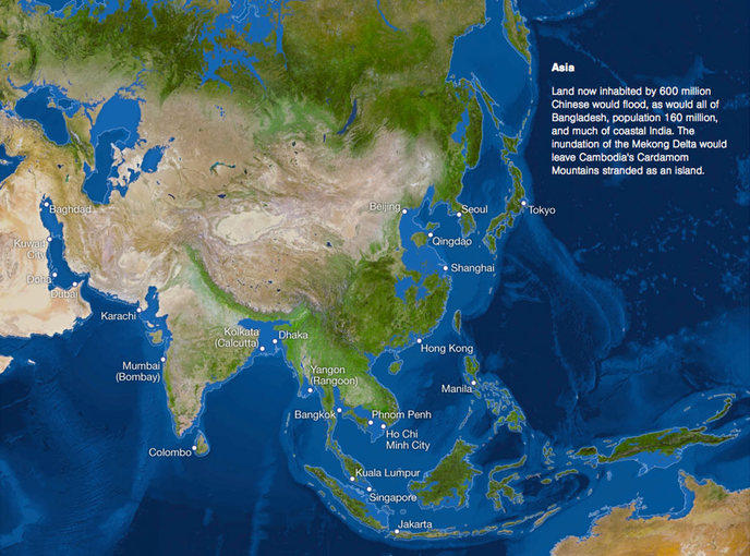 Carte du monde sans banquise