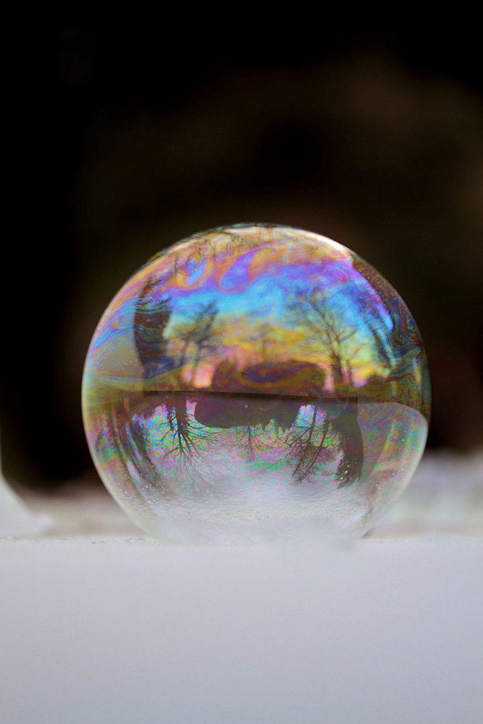 Laponie : Cristallisation des bulles de savon
