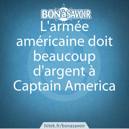 L'armée américaine doit beaucoup d'argent à Captain America