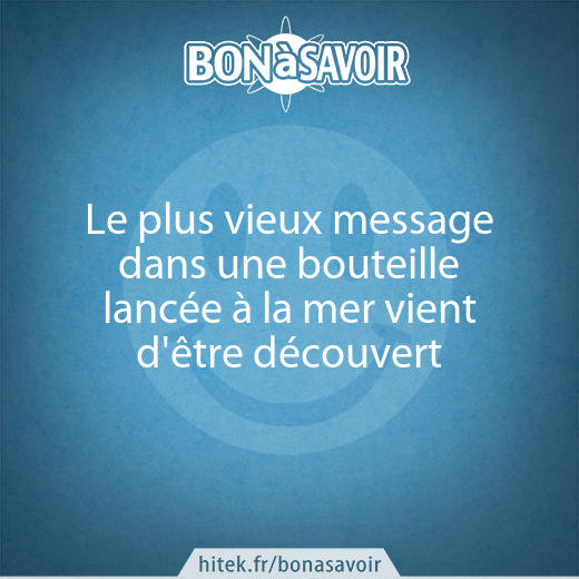 Le plus vieux message dans une bouteille lancée à la mer vient d'être découvert