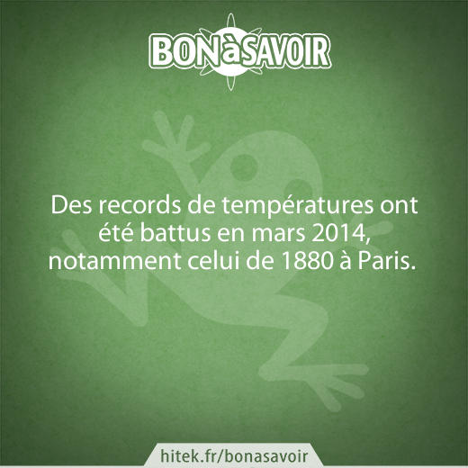 Record de températures en mars 2014