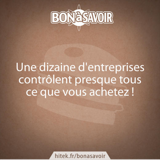 Une dizaine d'entreprises contrôlent presque tous ce que vous achetez ! 