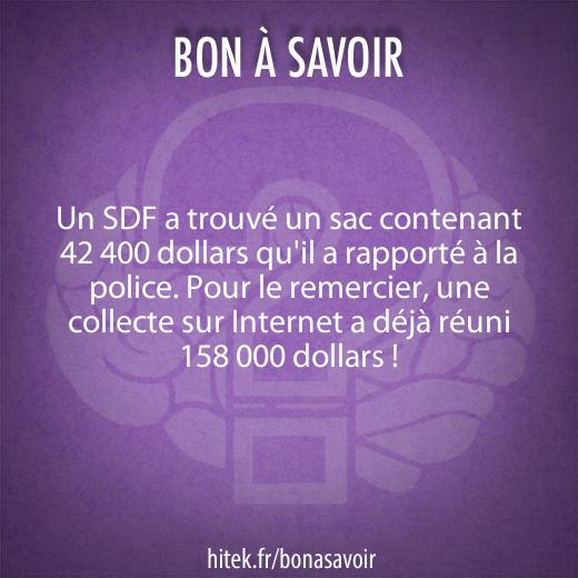 Un SDF touche 158 000 $ pour son honnêteté !