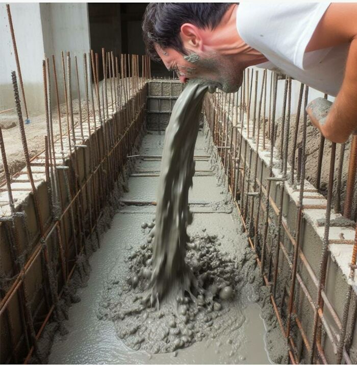 vomir du ciment