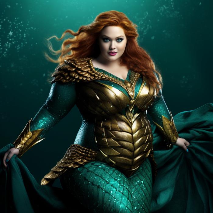 Mera recreated as an obese version by an AI.