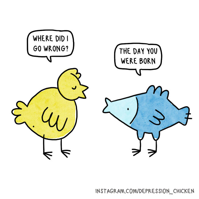 Depression Chicken en poisson
