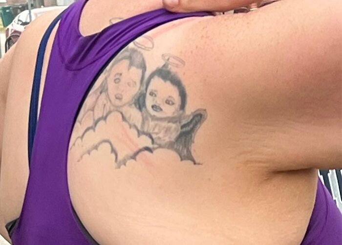 tatouage raté portrait enfants en anges