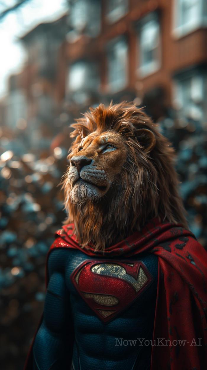 un lion en Superman