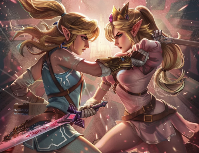 Zelda vs Peach Midjourney