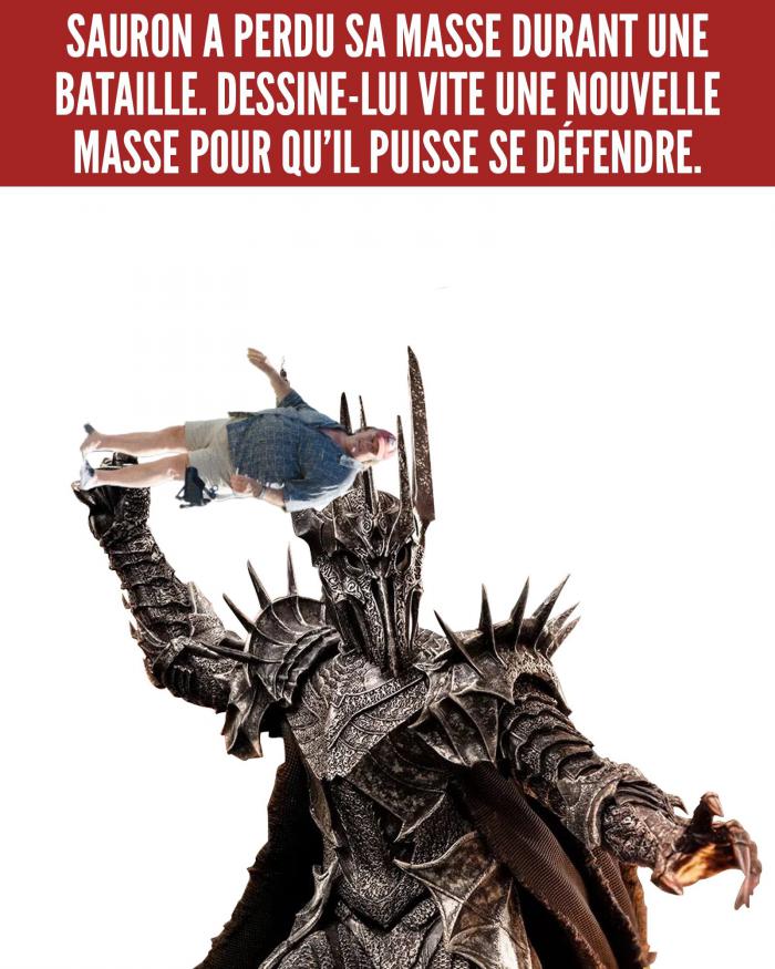 Sauron qui tient Gérard Depardieu