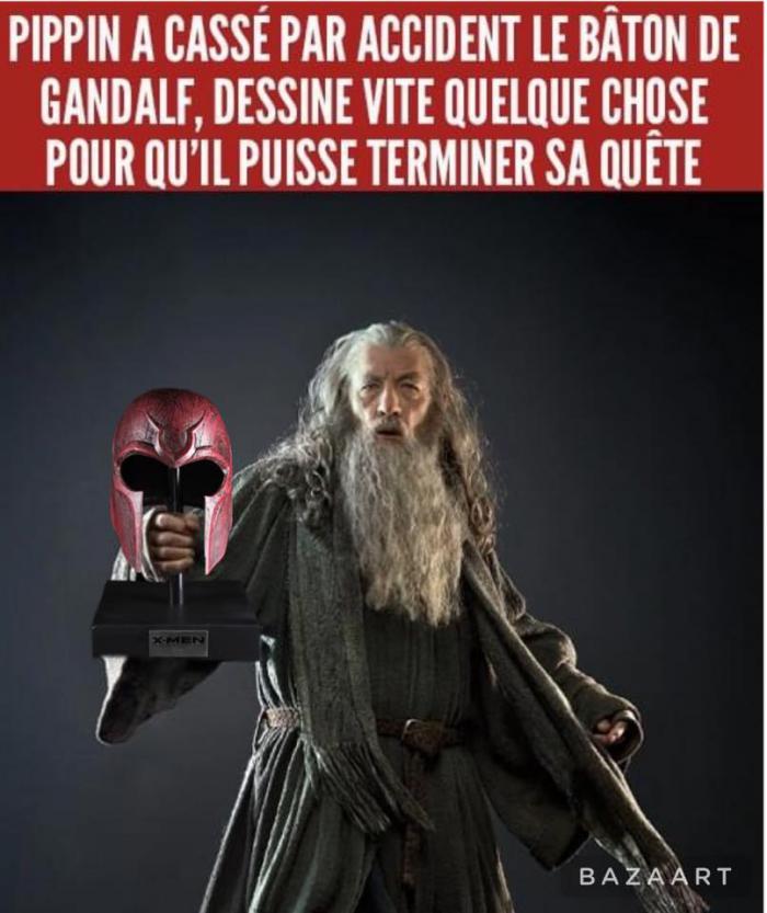 Gandalf avec le casque des Magneto dans les X-Men
