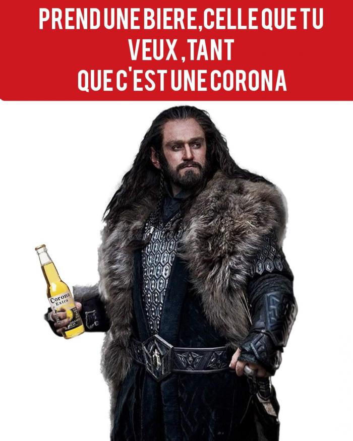 Thorin avec une bière Corona