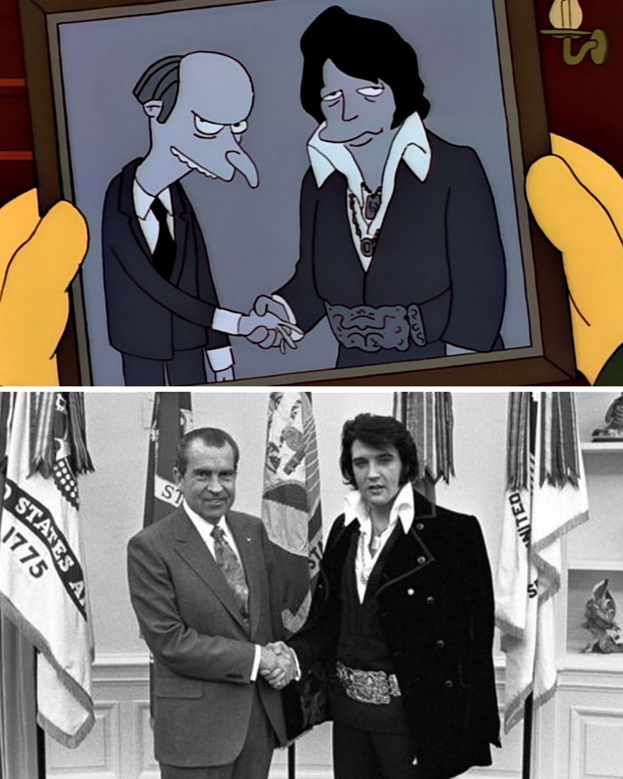 Les Simpsons Richard Nixon et Elvis Presley