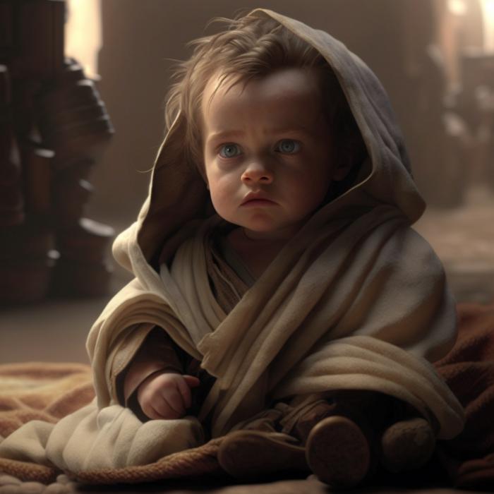 Obi-Wan de Star Wars recréé en version bébé par une IA.
