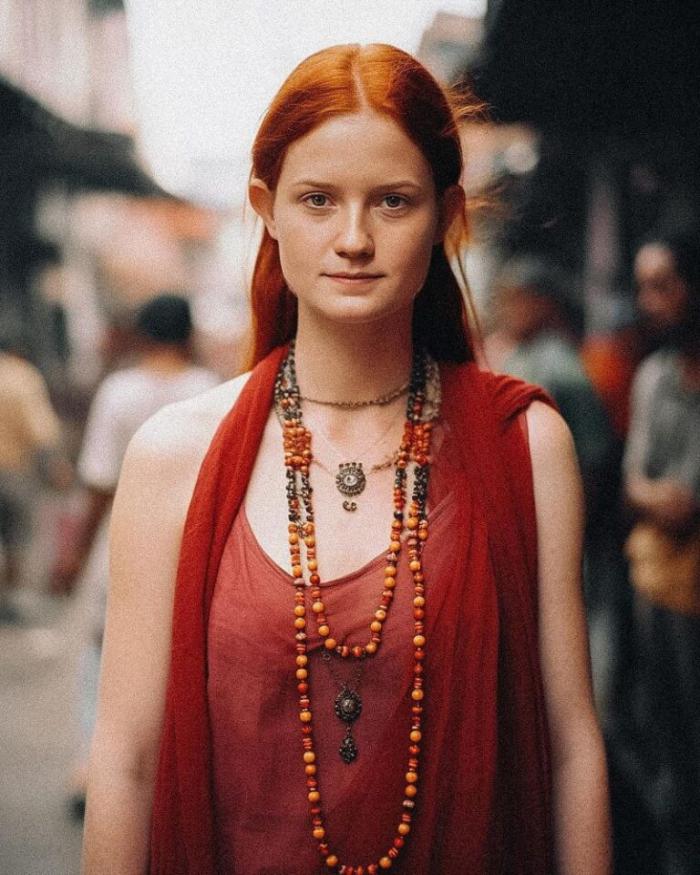 Ginny Weasley avec une robe