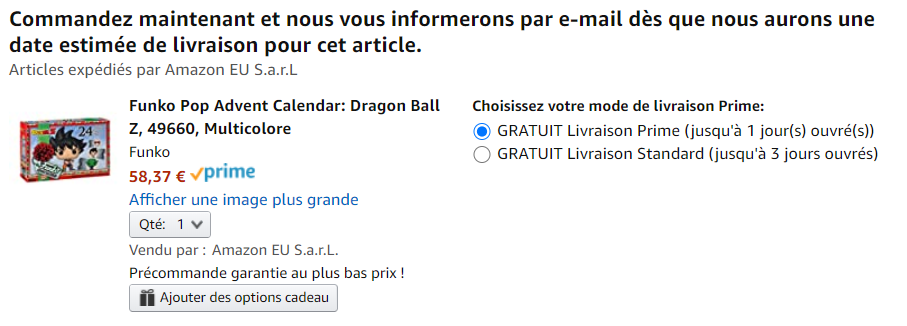 DRAGON BALL Z : LE CALENDRIER DE L'AVENT OFFICIEL !