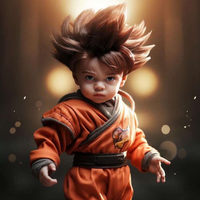 Goku recréé en version bébé par une IA.