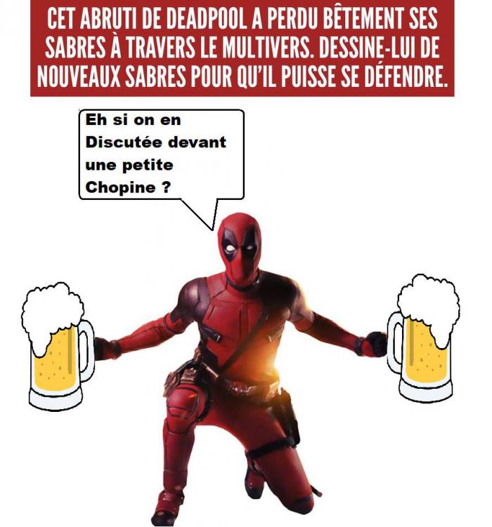 Deadpool avec des bières