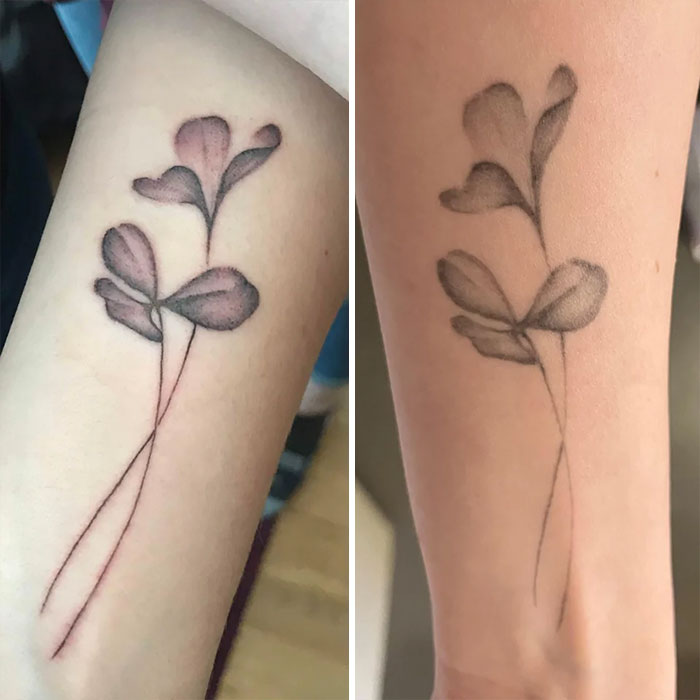 tatouages vieillissant fleur