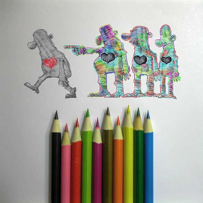 illustration de crayons de couleurs