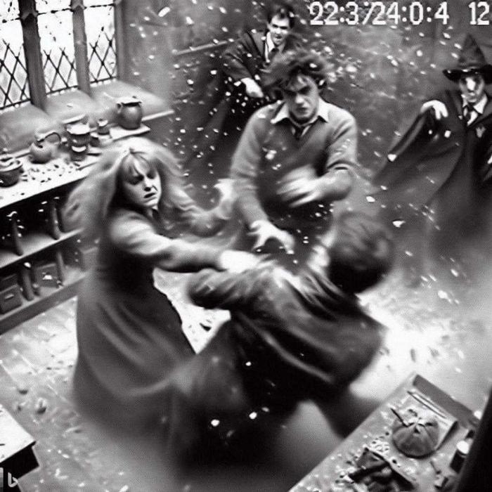 Bagarre avec Hermione et Harry