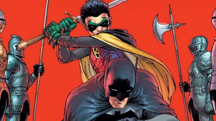 Le comics The Brave and The Bold, qui met en scène le fils biologique de Batman dans le costume de Robin. 